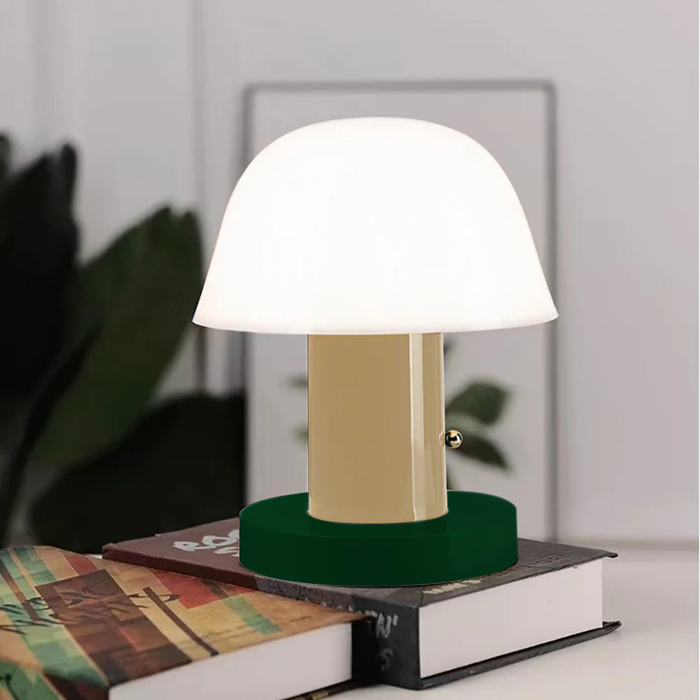 Mushroom table lamp bedroom bedside decorative lamp USB charging LED touch switch desk lamp